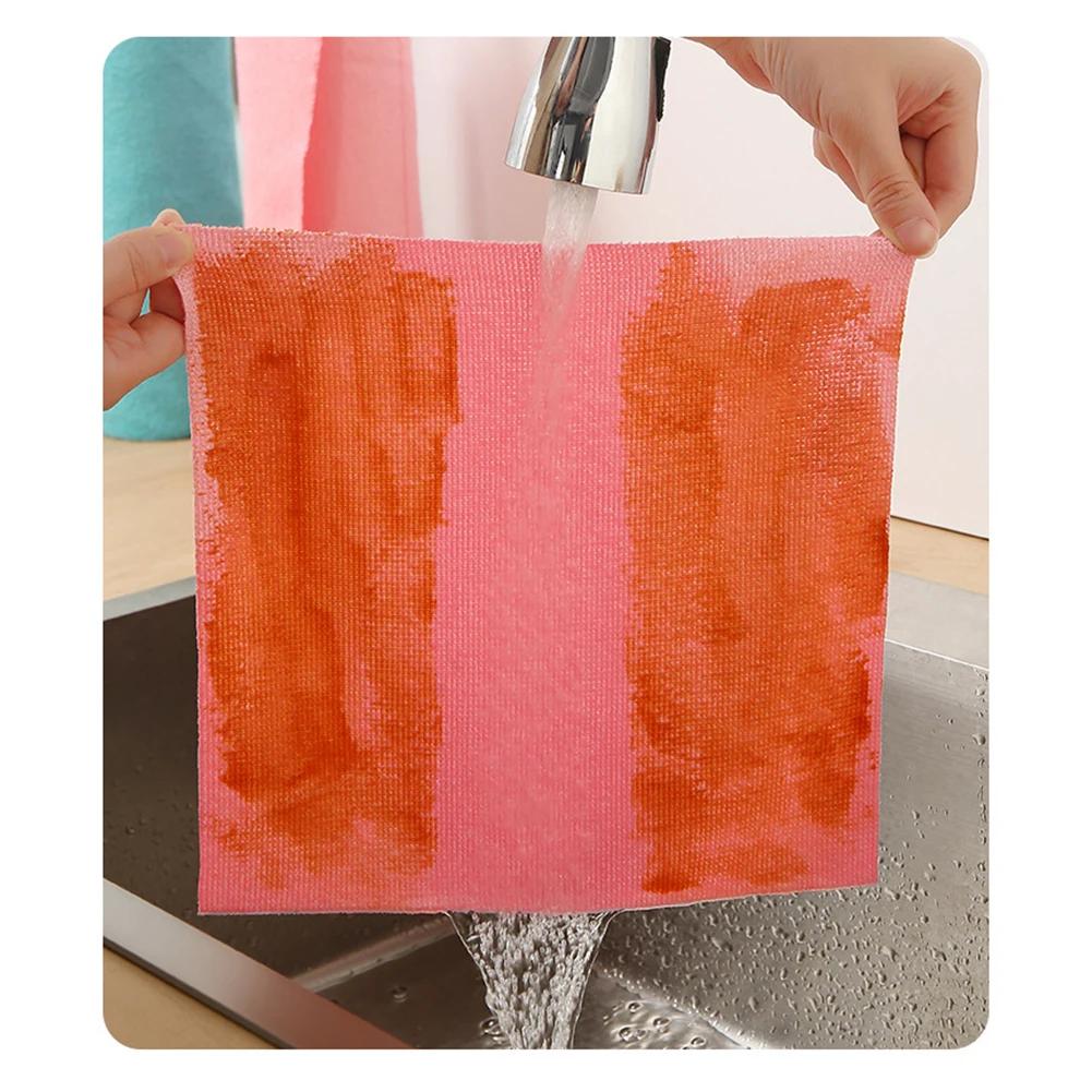 Microfiber Towel Rolls Dish Rags Wash Paper Towel  2026 Double Sided Cleaning Wipe Household Kitchen Cloth 1 Roll of 20 Sheets