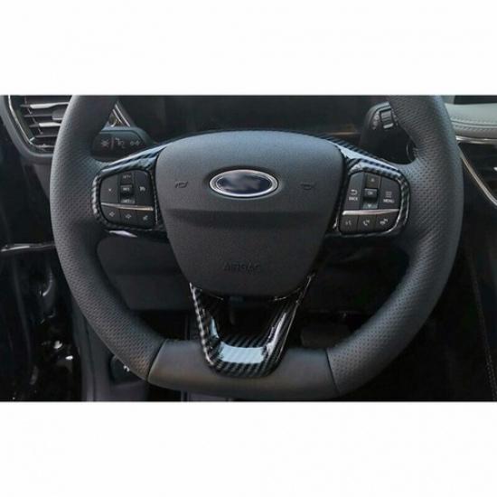 Cover Trim Fit For Ford Escape Kuga - Wheel Frame Steering Carbon Fiber