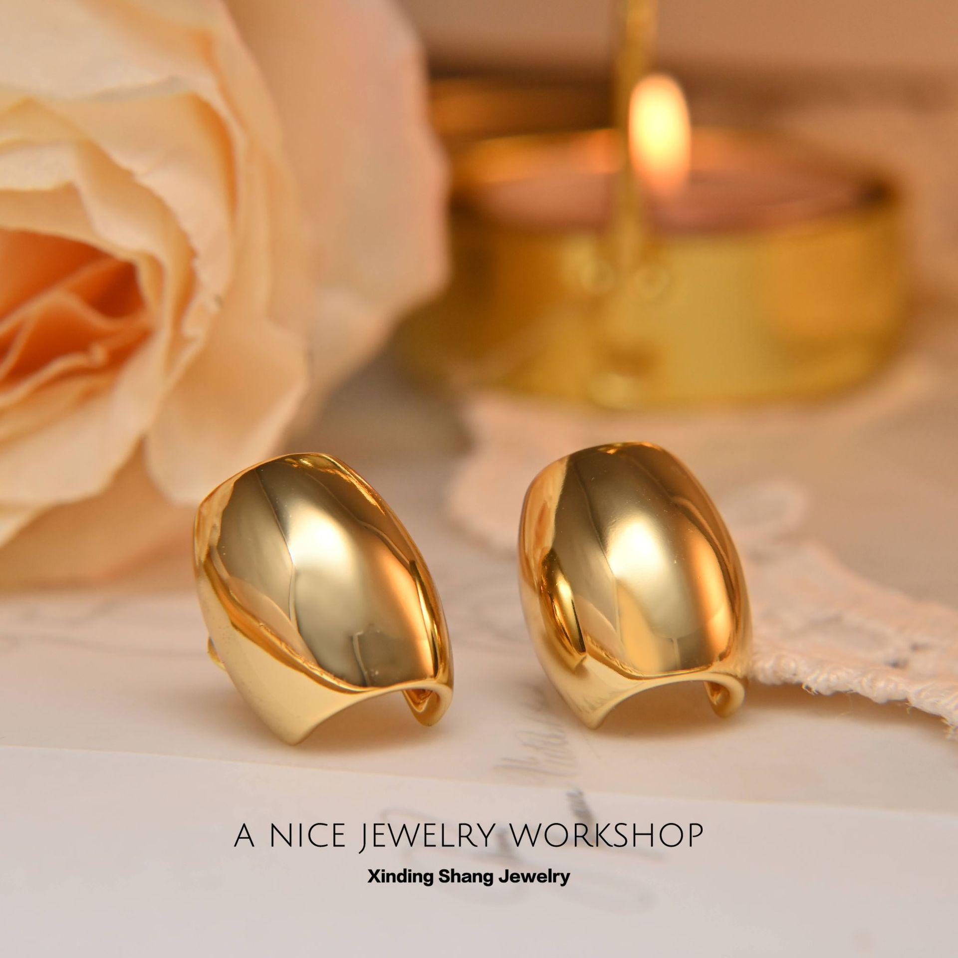 C-shaped Geometric Stud Earrings, 925 Sterling Silver, Elegant & Versatile for Women