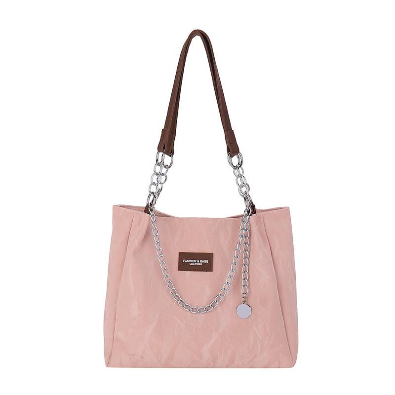 Fashionable Black Pink Beige Tote Bag With Unique Design Ideal For Students And Commuting