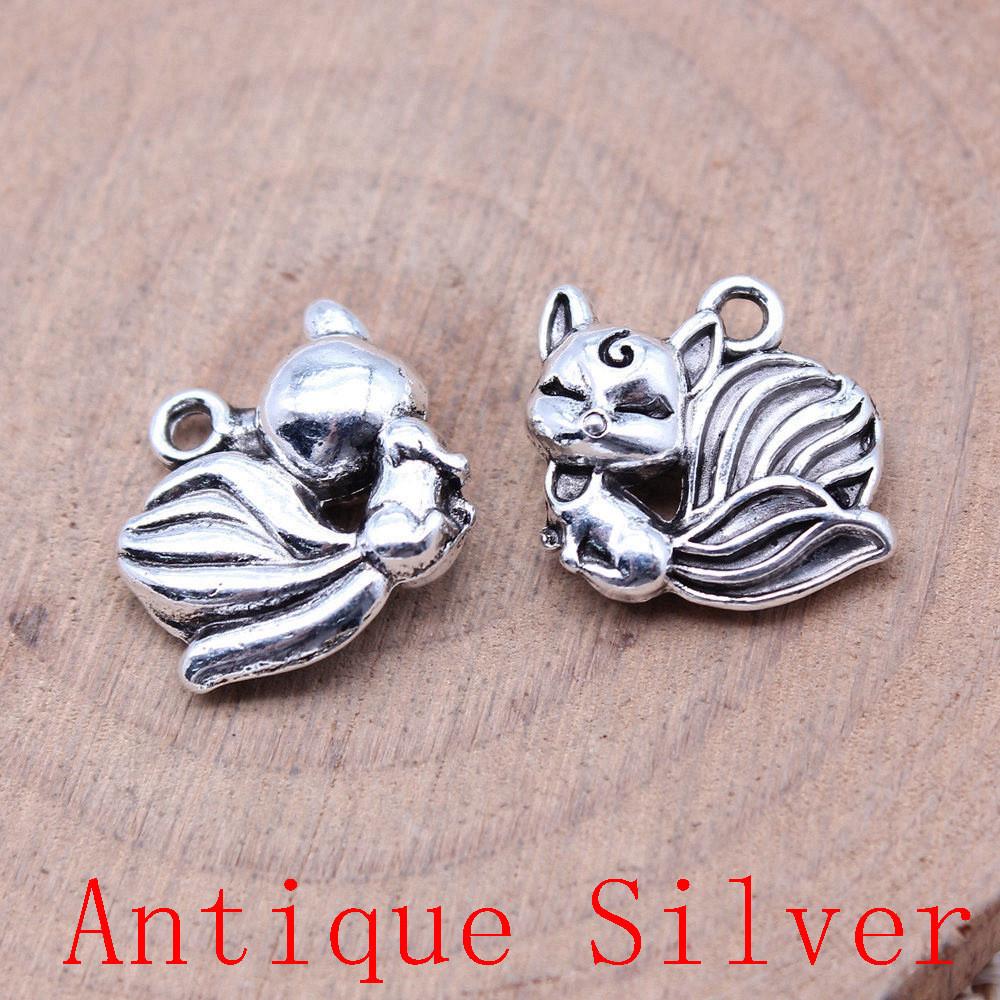 Tiger Lion Wolf Fox Charms Pendant For Bracelet Necklace Jewelry Making Craft Findings