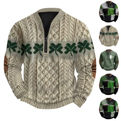Erkek Retro Günlük Degrade Baskılı Sweatshirt