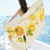 Summer Orange Pattern Digital-printed Polyester Superfine Fiber Double-sided Fleece Beach Vacation Bath Towel, Beach Towel