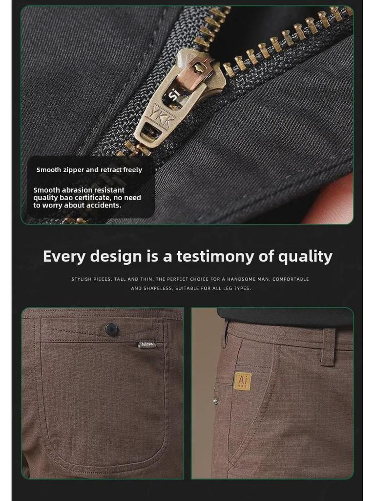 2025 Herren Slim Fit Reine Baumwolle Freizeithose – Bequem, Business-Ready, Frühling & Herbst Kleidung