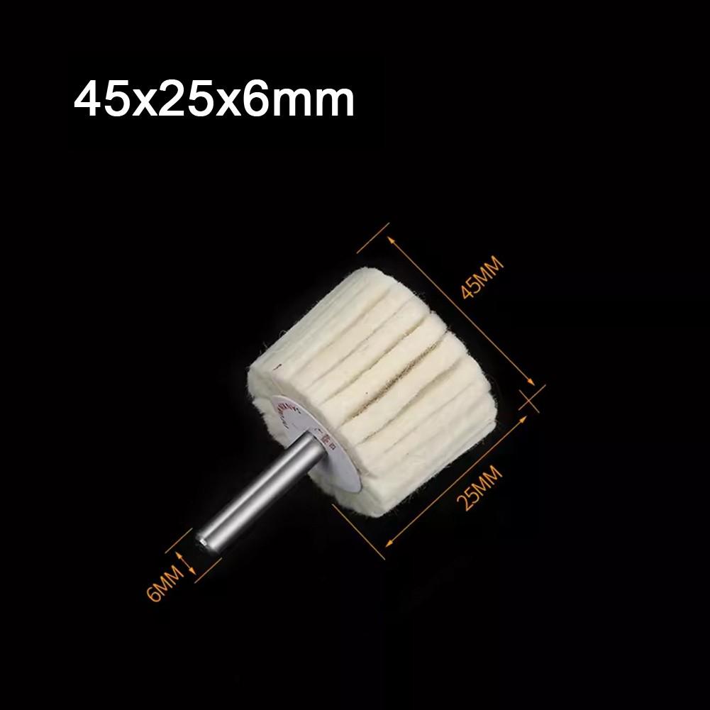 Efficient Polishing Tool 6mm Shank Polishing Head Wool Polishing Wheel