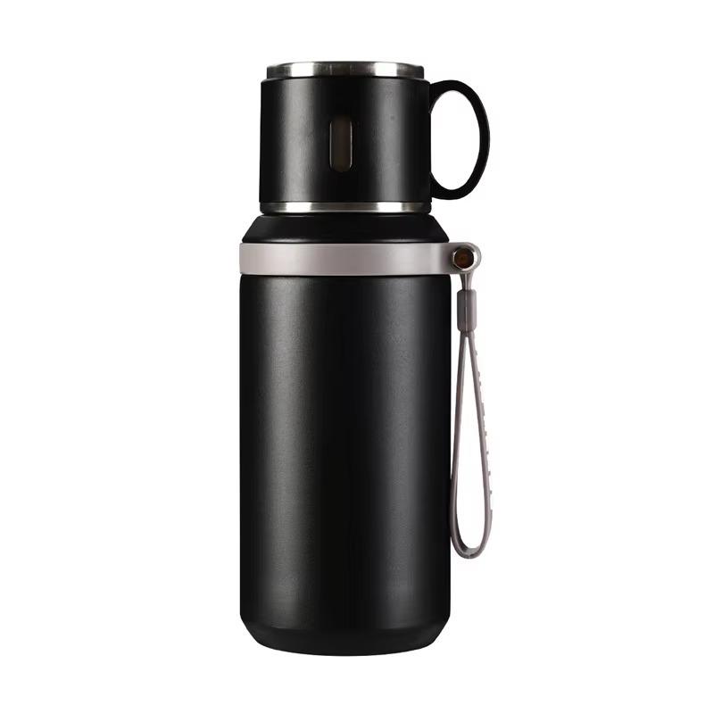 600ml Roestvrijstalen Koffiebeker Reis Thermische Beker Lekdichte Thermosfles Thee Koffie Mok Kantoor Zakelijke Stijl Thermos 600ML zwart