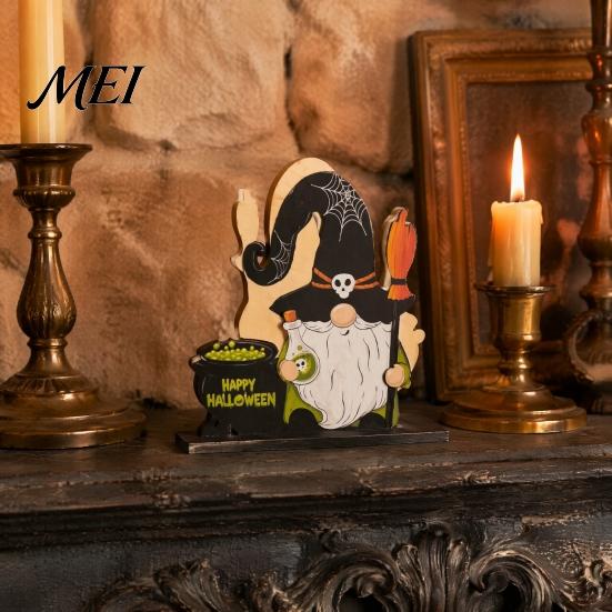 Halloween Party Supplies Wooden Napkin Holder, Ghost Pumpkin Decorative Tabletop Tissue Dispenser, Desktop Holder Paper Storage Organizer for Holiday