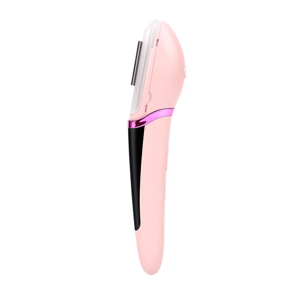 Facial Exfoliation Hair Removing Tool Rechargeable Face Exfoliating Hair Removal Tool with LED Light Pink