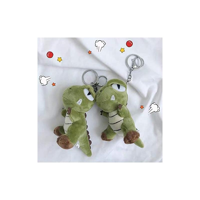 [BUYM] Keychain Dinosaur Plush Toy Tyrannosaurus Rex Plush Cute Plush Bag Charm Toy Hanging Decoration Dinosaur Keychain Birthday Gift