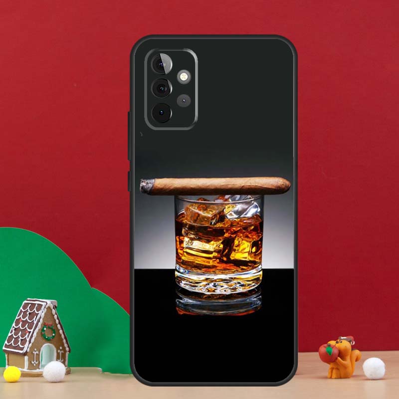 Cigar Whiskey Ice Drink Case For Samsung Galaxy A56 A33 A13 A36 A23 A52 A32 A12 A54 A34 A14 A16 A53 A15 A35 A55 A17