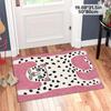 1pc Pink European Style Pink Leopard Pattern Area Rug Non-Slip Machine Washable Floor Mat for Kitchen Laundry Room Home Decor