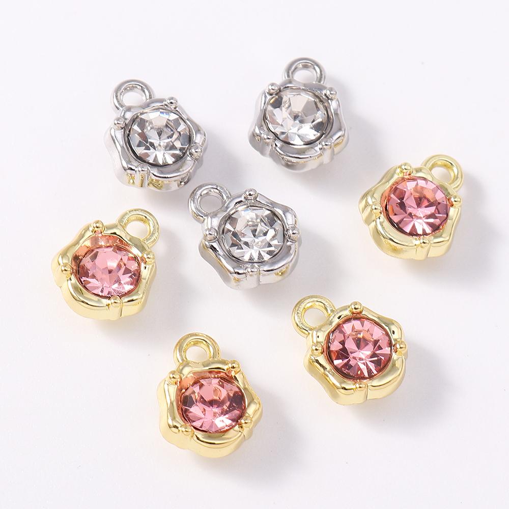 5pcs Sparking Crystal CZ Pendants Charms for Jewelry Making DIY Necklace Earrings Bracelet Accessories Supplies