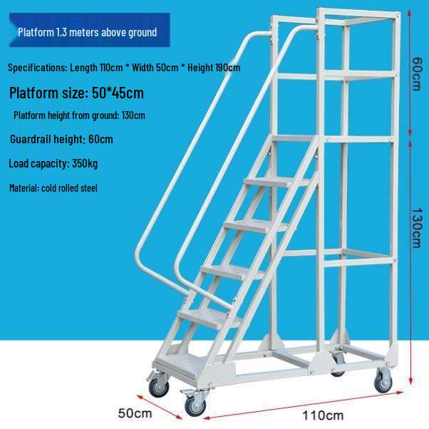 Mobile Extendable Ladder Truck for Warehouse and Supermarket Use