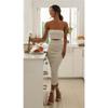 Summer Women's One-Shoulder Sexy Sheath Striped Knit Slim Hip Dresses