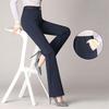 Pantalon Femme Style Évasé Taille Haute Couleurs Unies Élastique Formel Long Stretch Pantalon Dame de Bureau pour le Bureau