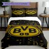3pcs Duvet Cover Set (1*Duvet Cover + 2*Pillowcase, Without Core), Borussia Dortmund Print Bedding Set, Bedroom Decor, All‑Season, Birthday Gift