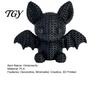 Home Office Space Decoration 3D Printed Bat Figurine with Knitted Texture, Cartoon Halloween Decoration, Handmade Style Statue Cute Animal for