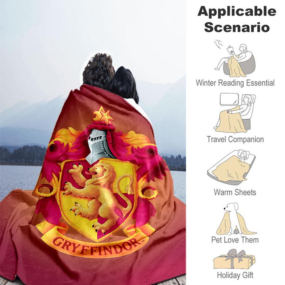 1pc Gryffindor Lion Shield Outdoor Flannel Throw Blanket All Season Soft Warmth,Home Decor 1031252