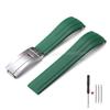 Curved End Rubber Watch Strap 20mm 21mm 22mm for Rolex for Water Ghost Folding Buckle Bracelet Waterproof Silicone Wrist Band