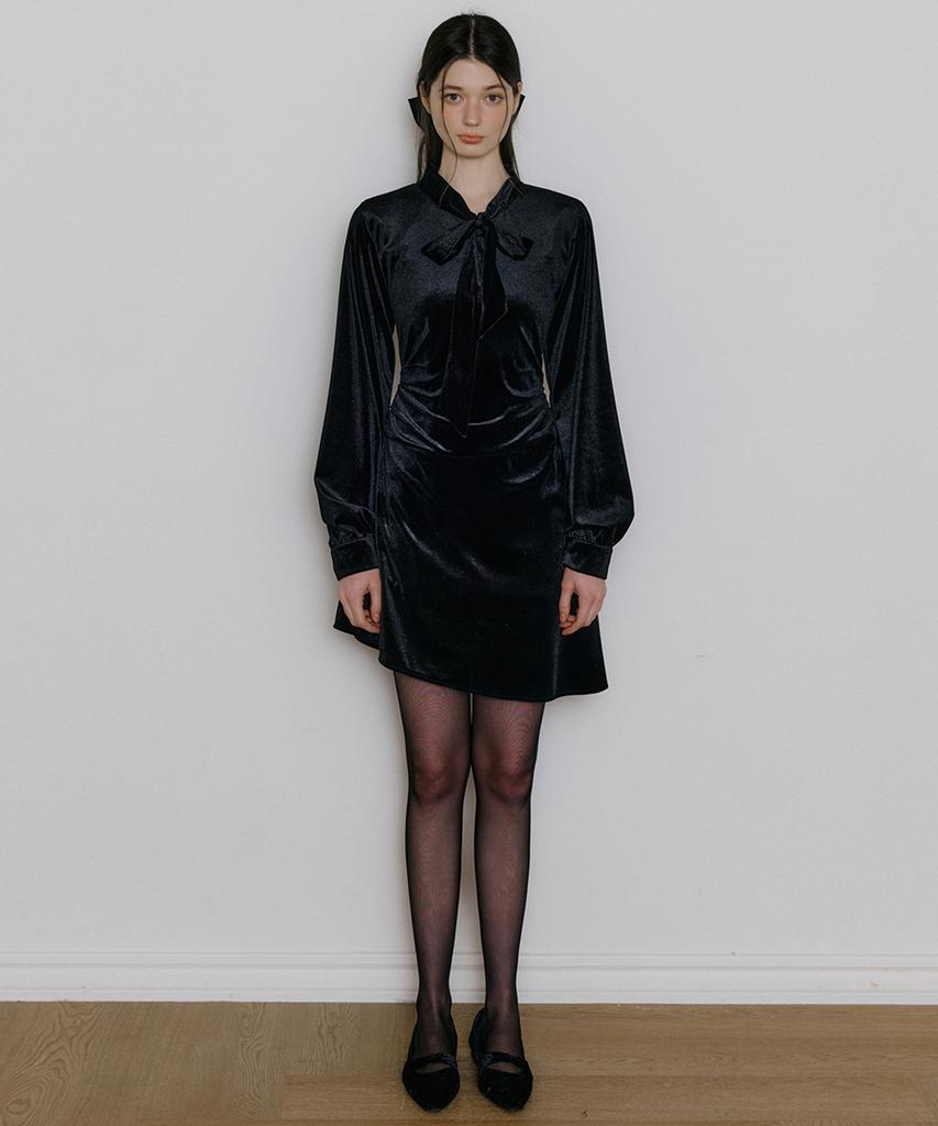 Riorg Wir Drape Flare Ribbon Velvet Mini Ops Black