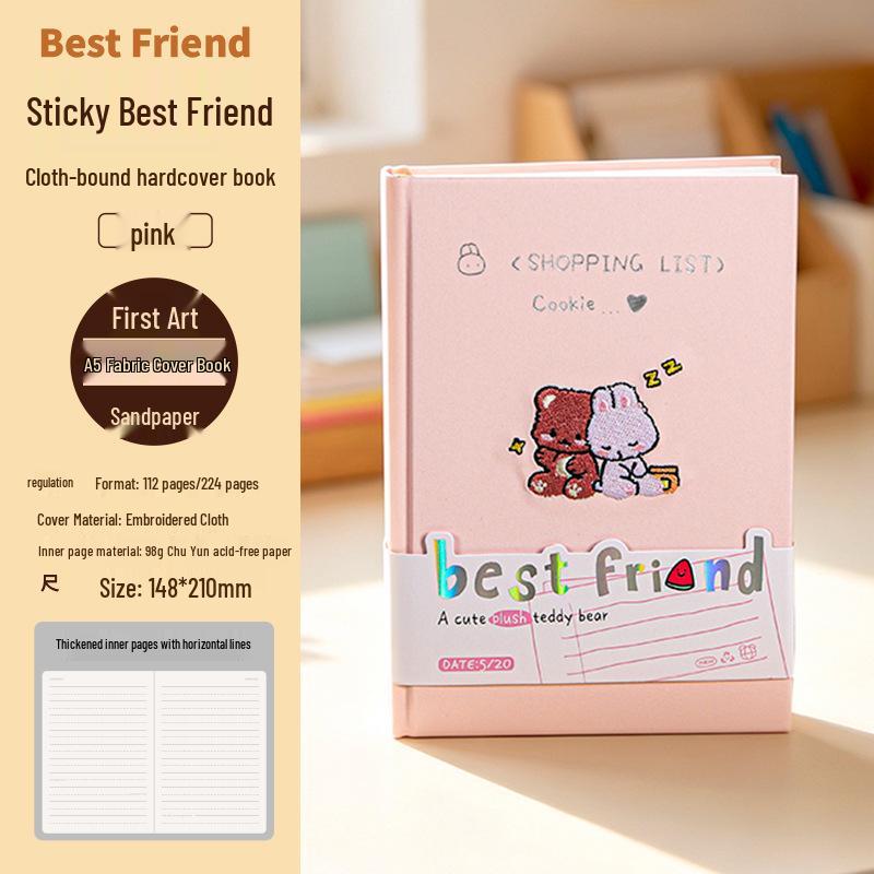 Cute Embroidered A5 Notebook & Planner Diary for Students
