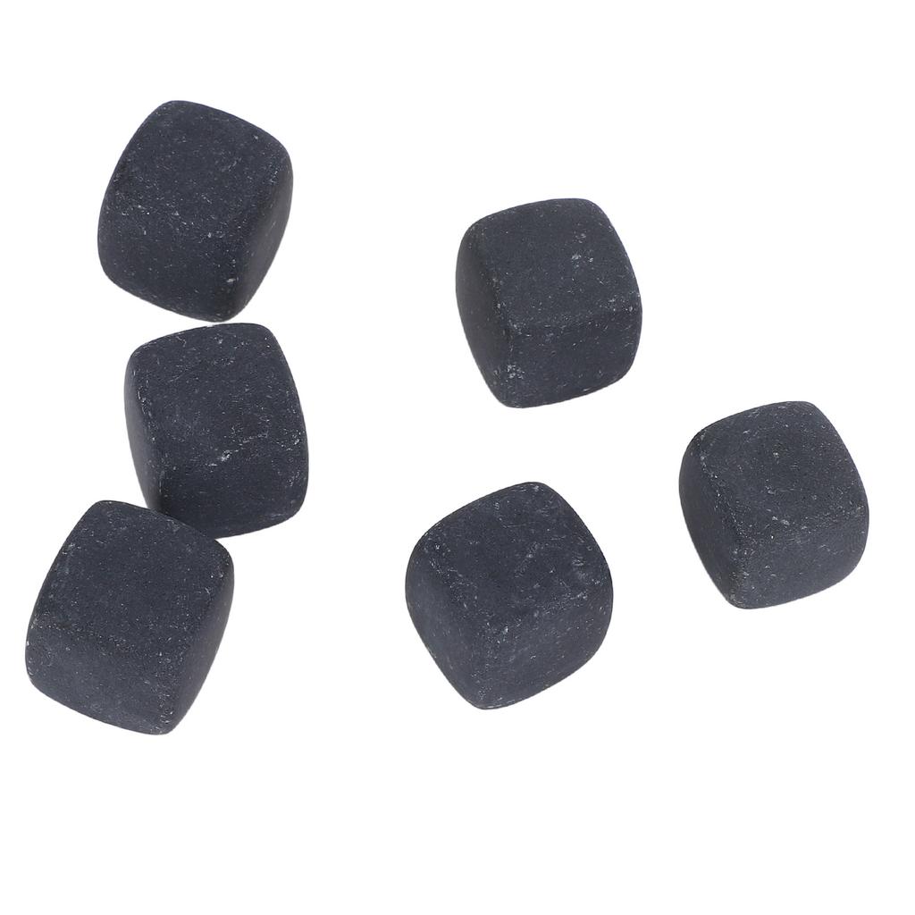 6Pcs Whiskey Stones Cubes Basalt Enhanced Flavor Whiskey Rock Set for Gin Wine Vodka Water Gift
