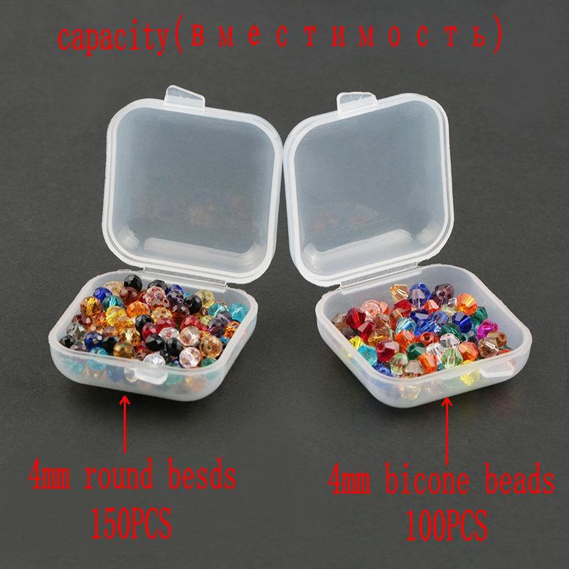 2019 NEW 3.5*3.5*2cm Small Plastic Storage Box for Jewelry Beads Earring Jewelry Container Transparent Square Box Case Container