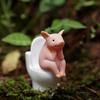 Adorable Pink Pig On Toilet Figurine - Whimsical PVC Decor for Home, Office, & Car | Ideal Gift for Friends | Versatile Indoor