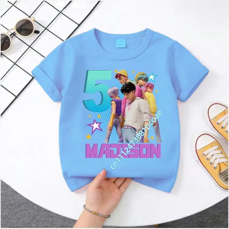 2026 New K-POP Saja Boys Print Short-Sleeved Spring Family Clothing for Boys and Girls Cute Cotton T-shirt for Boys and Girls