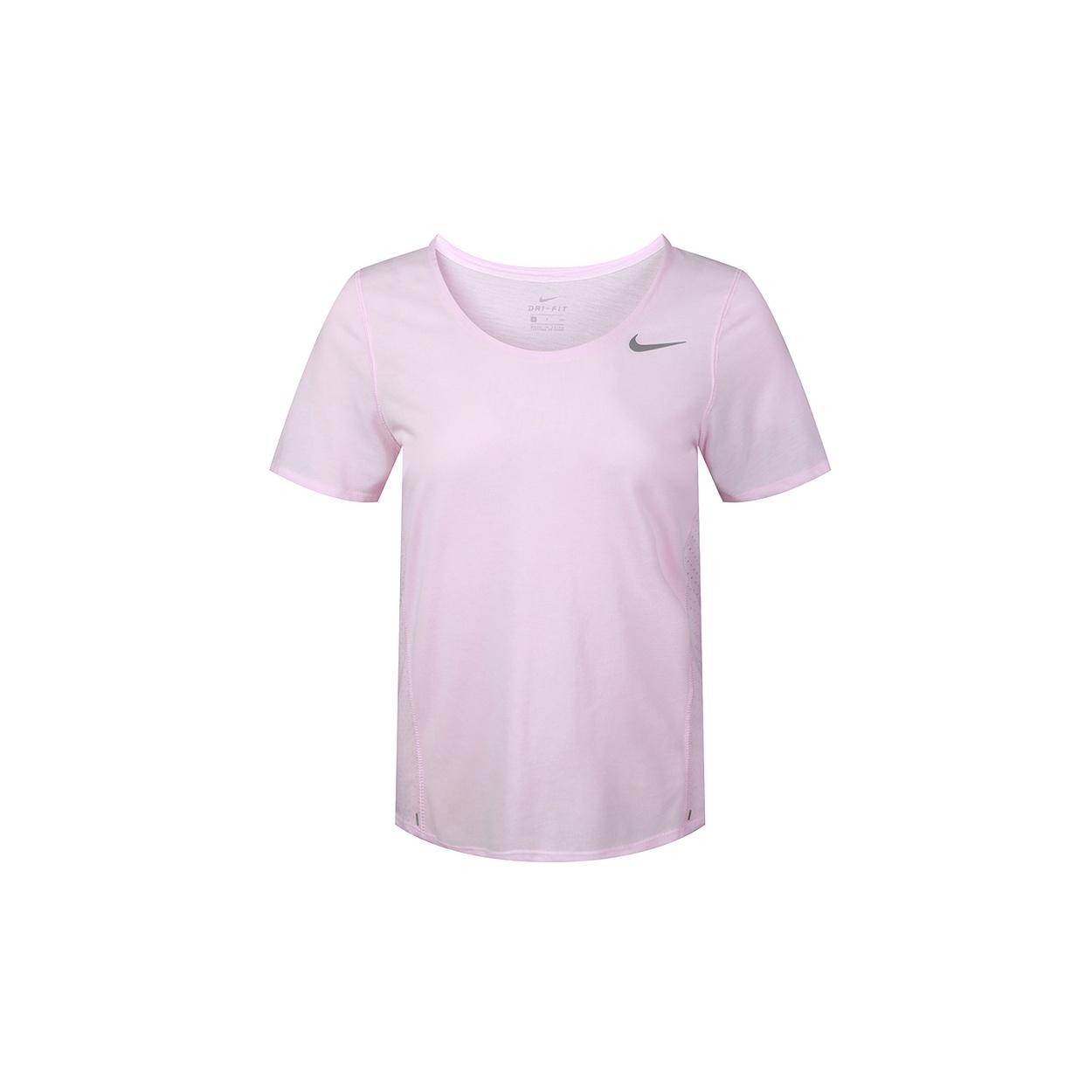 (WMNS) Nike City Sleek Dri-FIT Quick Dry Running Short Sleeve Pink T-Shirt Women s CU3235-663 L