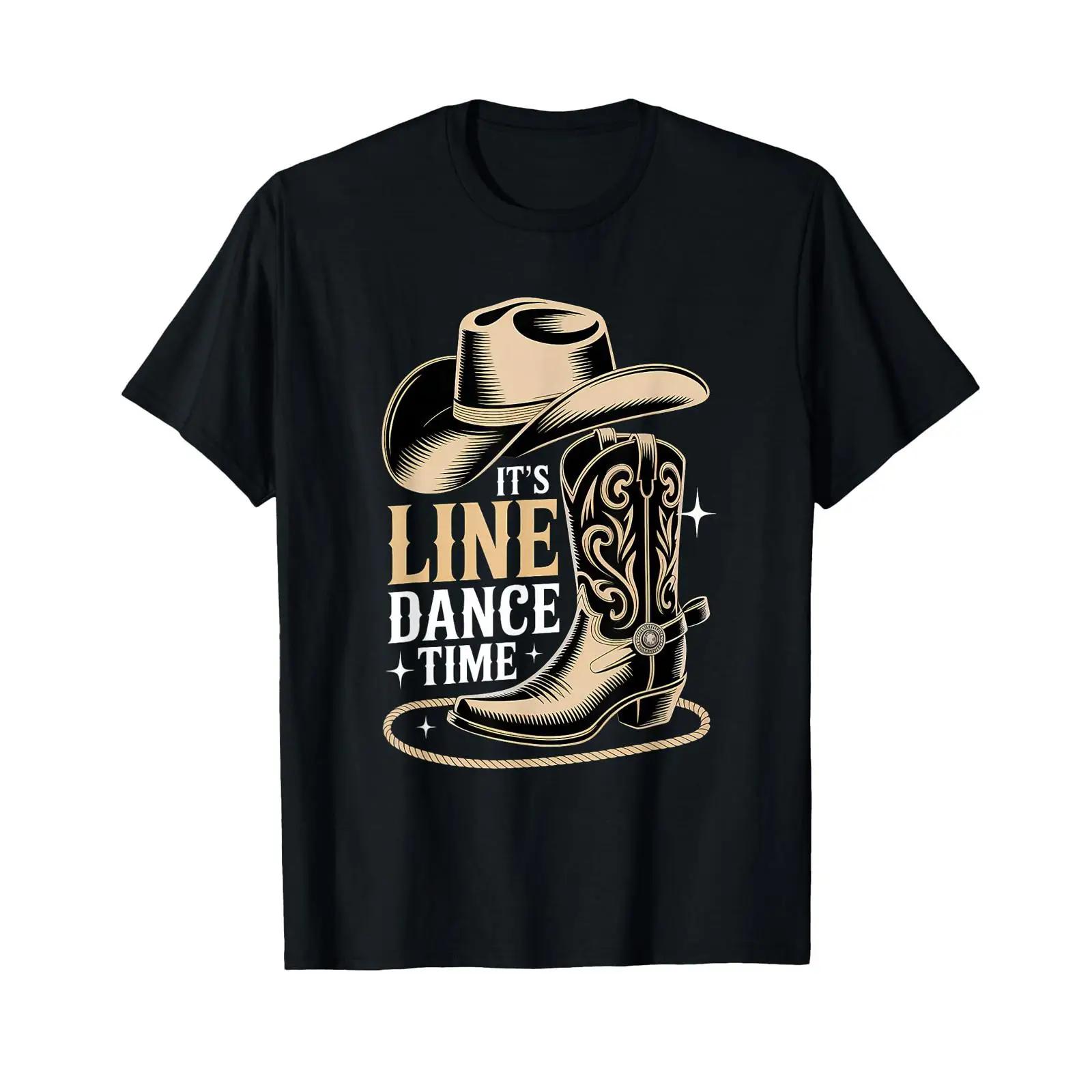 

It s Line Dance Time Dancing Western Country T Shirt vintage Washed designer clothes Unisex Casual streetwear Soft 5XL різнокольоровий