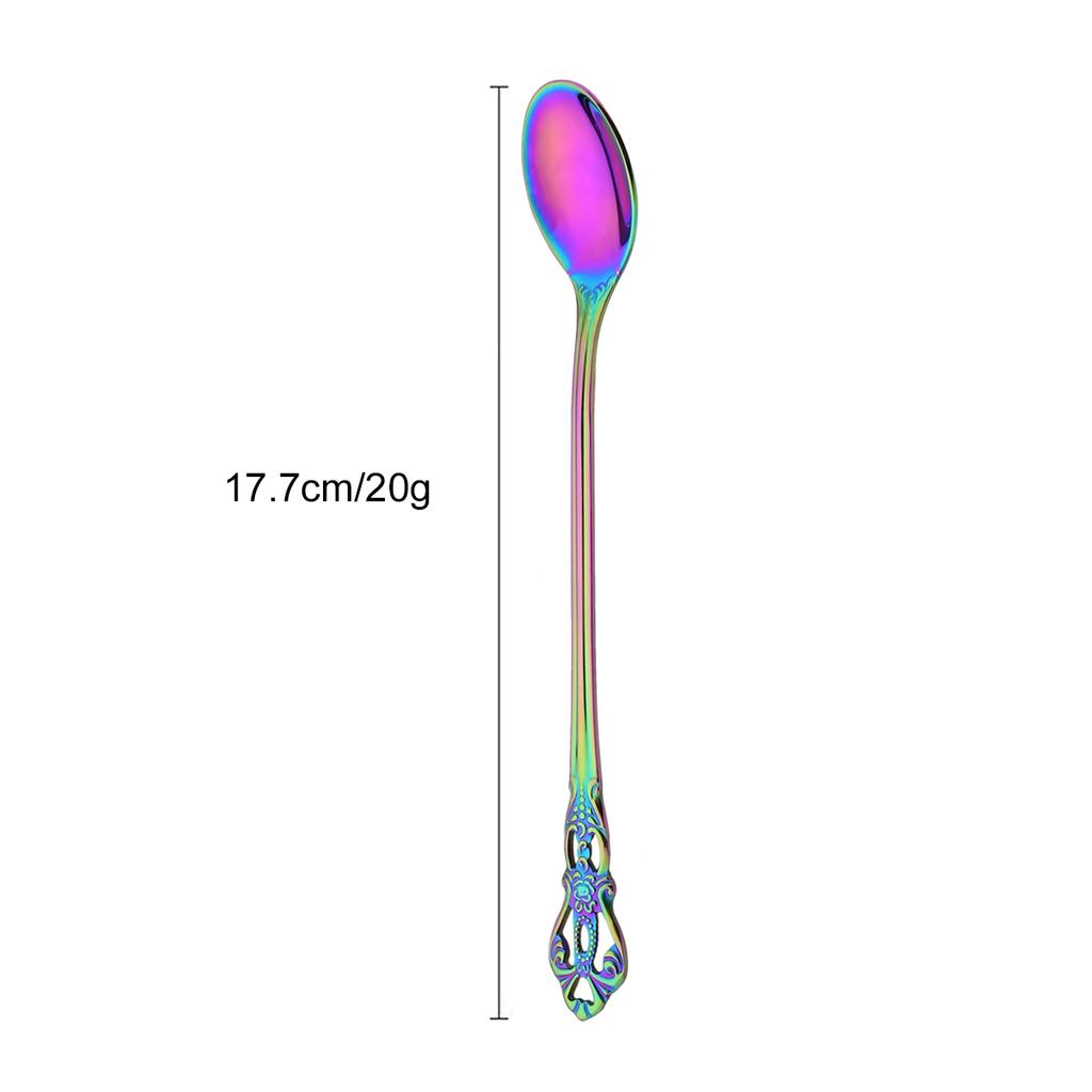 Luxury Rainbow Western Dinnerware Stainless Steel Cutlery Set Steak Knife Dessert Fork Coffee Spoon Ice Spoon Tableware Set