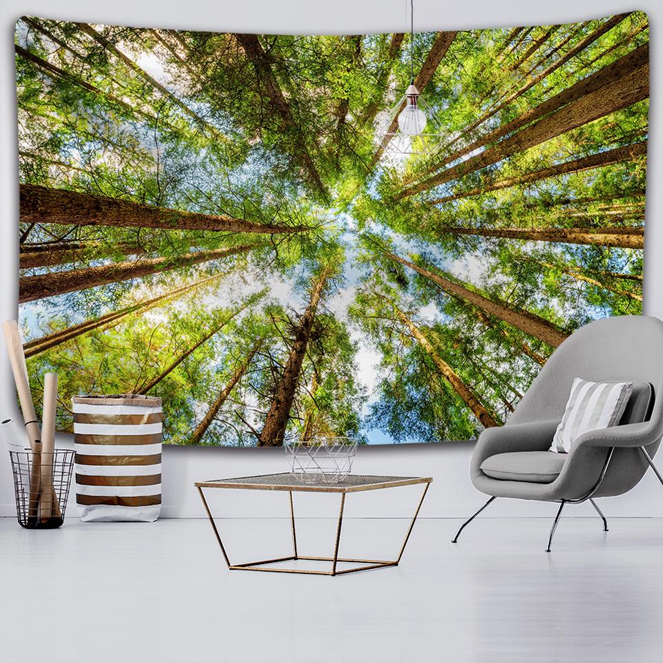 Natural Forest Tapestry Landscape Print Big Wall Hanging Tapestry Cheap Hippie Wall Hanging Bohemian Mural Tapestry