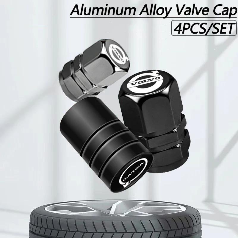 4Pcs Aluminum Alloy Car Wheel Tire Valve Caps Stem Cover For Volvo Rdesign XC60 XC90 XC40 V50 V60 V40 EX30 S60 C30 V70 S90 AWD