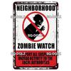 Zombie Dog Metal Sign Vintage Warning Plaque Wall Decor Man Cave Gift
