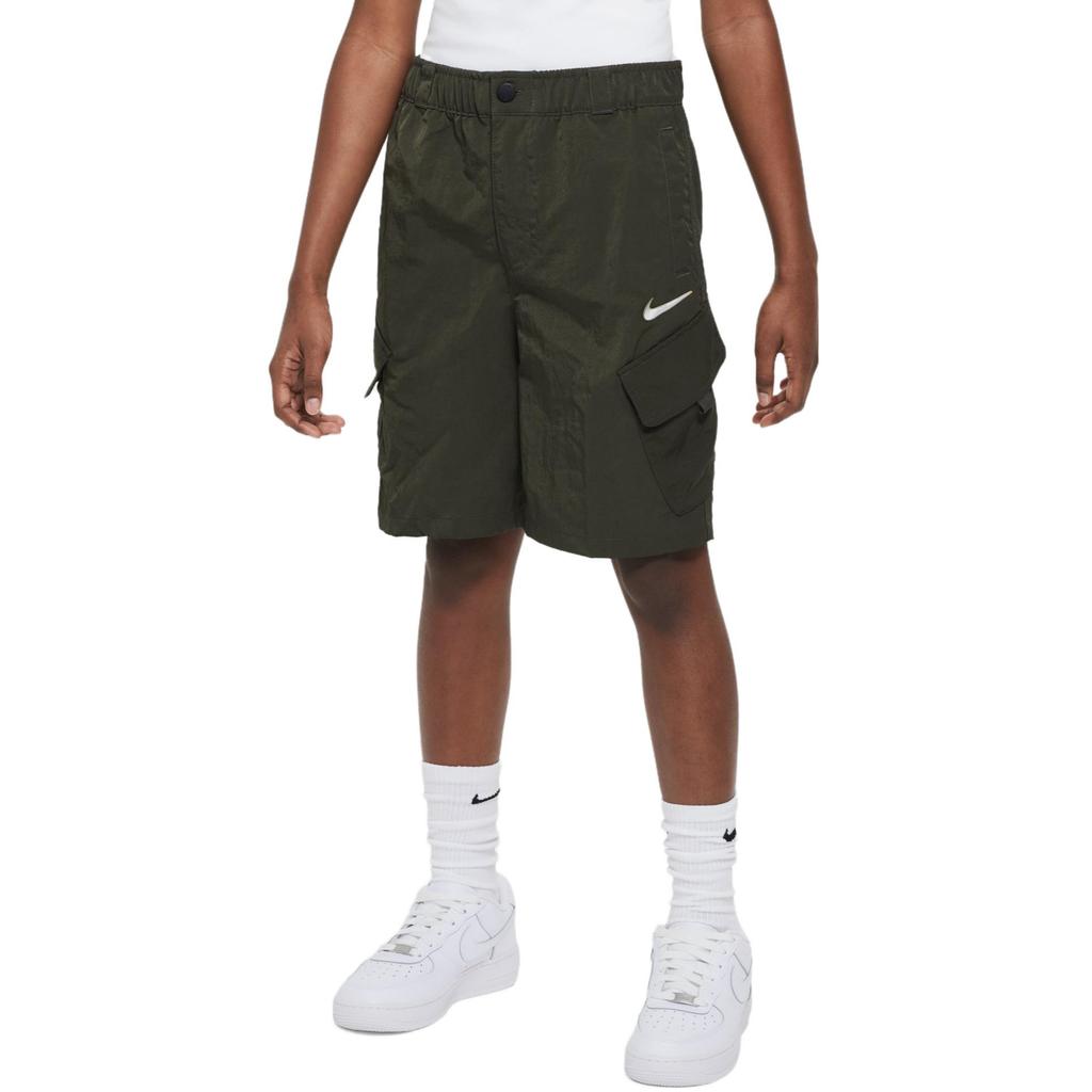Nike Kids Outdoor Play Solid Logo Utility Shorts Kids Bottoms Khaki Green FB1326-325