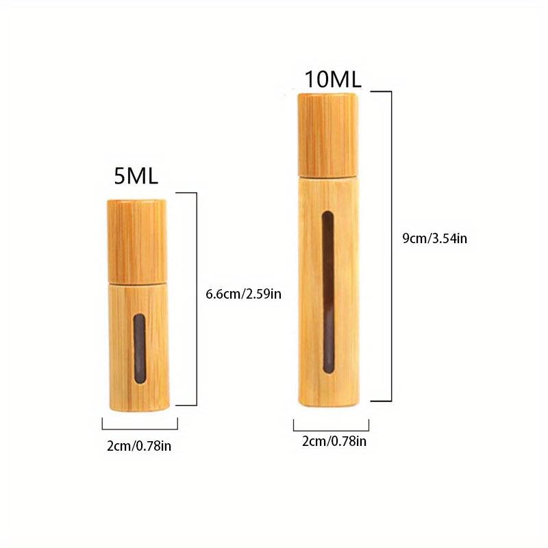 5ml 10ml Bamboo Wood Bottle Perfume Empty Oil Bottle Stainless Roll On Ball Perfume Aromatherapy Bottle Oil Roller Bottle