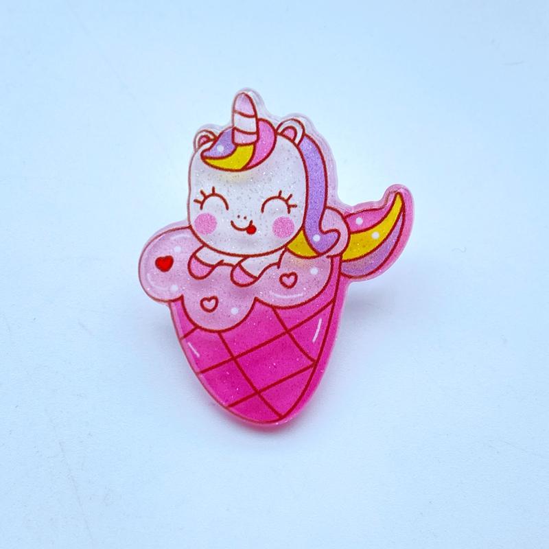 10 Pezzi Mini Misti Con Unicorni Cartoon Lucidi Acrilico Kawaii Abbellimenti per Scrapbooking Accessori Fai da Te H64