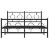 Bed Frame with Headboard and Footboard Metal Black 140 X 190 Cm
