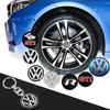 Car Wheel Center Hub Caps Sticker Metal Car Key Chain Ring For VW R GTI Golf 6 Amarok T5 Phaeton Teramont ID3 Tiguan