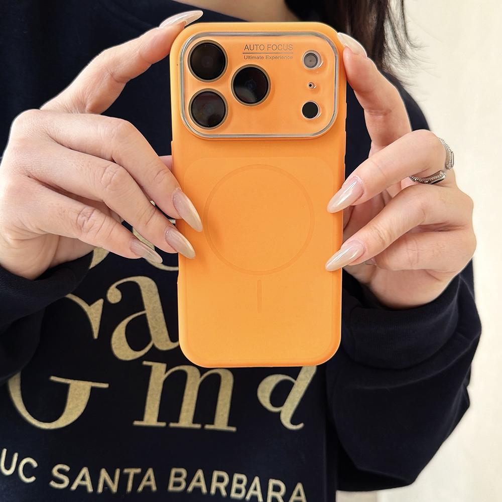 Solid Color Silicone For Magsafe Magnetic Phone Case For iPhone 17 Air 16 Pro Max Wireless Charge Large Window Shockproof Cover