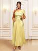 Robes de luxe pour femmes invitées de mariage, élégantes à col en V, manches courtes à volants, fente irrégulière, moulantes, chics, robes de soirée tendance