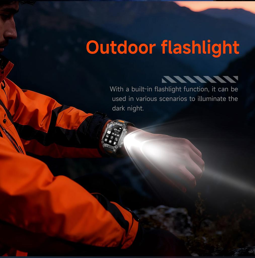 2026 Upgraded Men 1400mAh Battery Capacity GPS Heart Rate Flashlight BT Call 10ATM Waterproof AMOLED HD New Smart Watch Smartwatches
