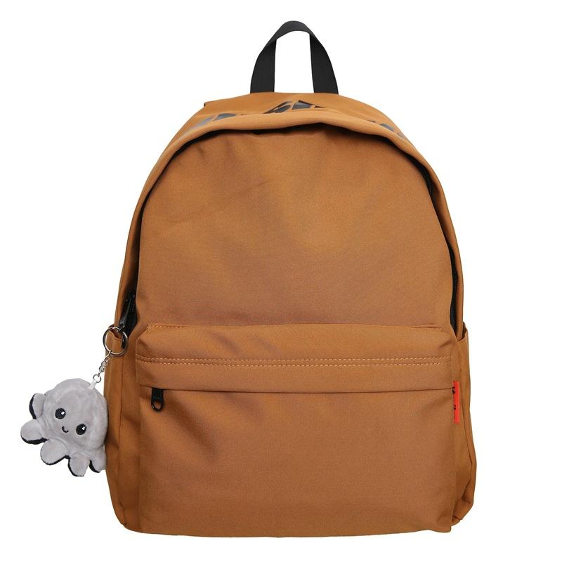 Сплошной цвет рюкзак для школьников средней школы школьный портфель коричневый