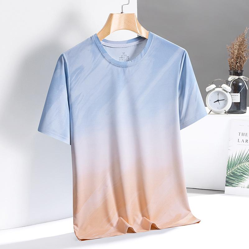 

Мужская быстросохнущая футболка с круглым вырезом Ice Silk Cool Breathable с короткими рукавами и коротким рукавом L