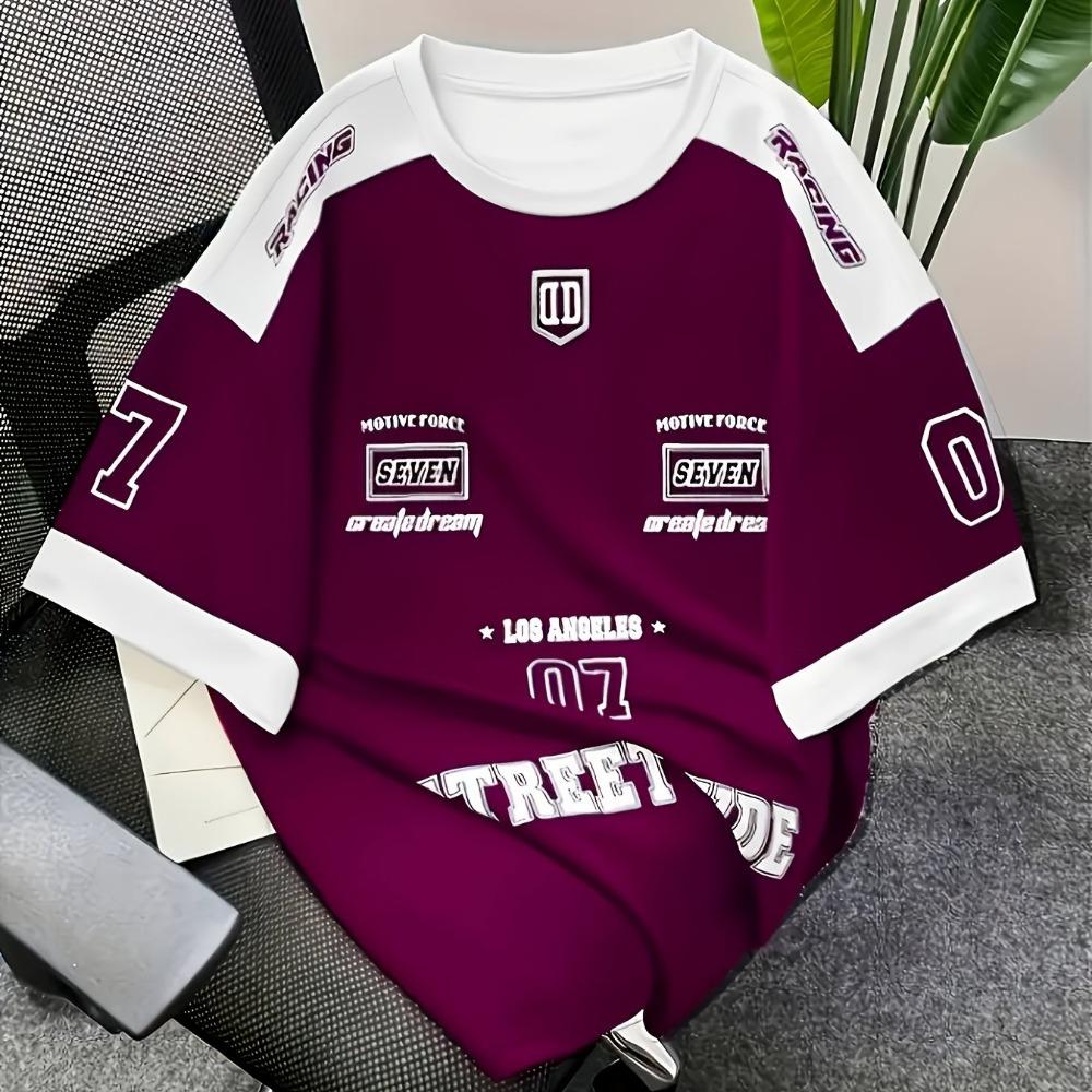 3D digital printed short-sleeved T-shirt, men's sportswear, Brooklyn racing football T-shirt,