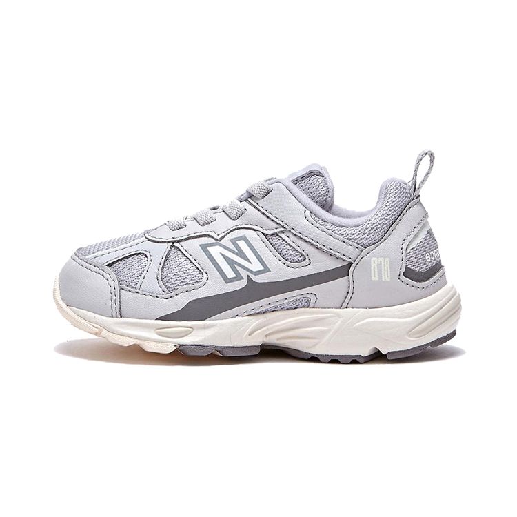New Balance Nb 878 Leather Low-Top Sports Casual Shoes Kids Sneakers Gray White PV878KNS