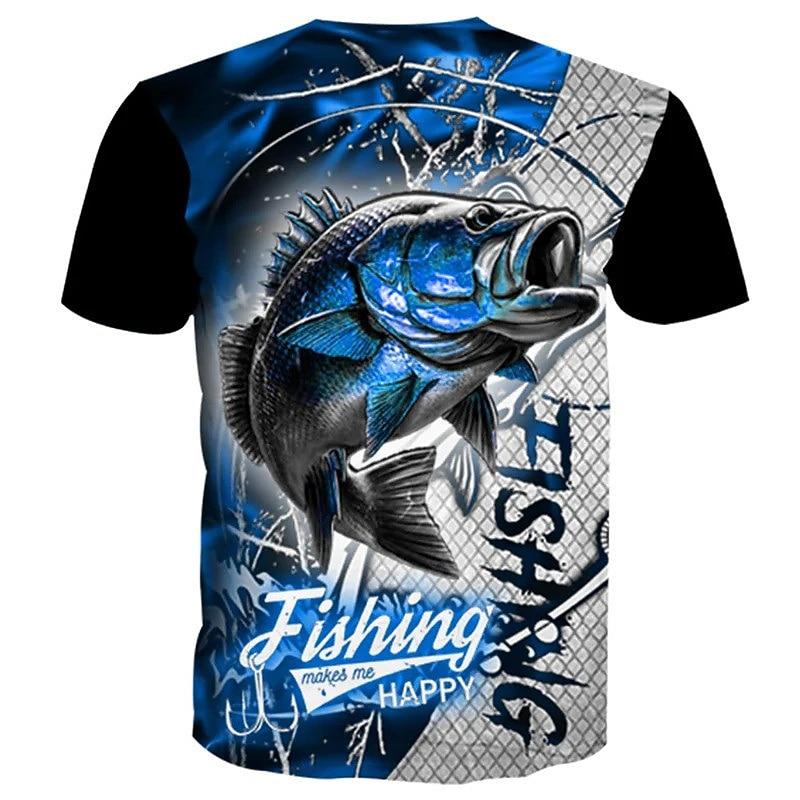 Men's Graphic Fishing T Shirt Tee Short Sleeve T shirt 3D Print Crew Neck Shirt Vintage Fashion Designer Outdoor