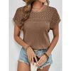 2026 Women's New Summer Top Raglan Mesh Hollow Breathable Versatile Short-sleeved T-shirt