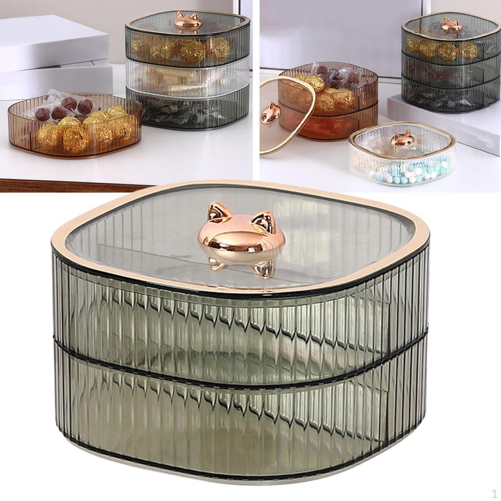 Servierplatte für Trockenfrüchte mit Deckel, 2-stöckig